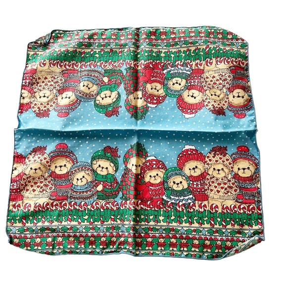 Leacock & Co Winter Christmas Teddy Bear Sweater Candy Table Runner & 6 Napkins - Picture 6 of 9
